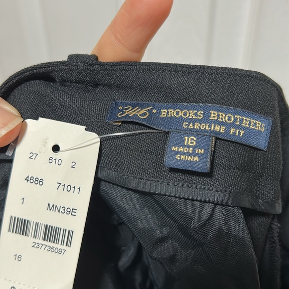 💗NWT Brooks Brothers Caroline Fit Black Work Slacks Dress Pants - Size 16 - Picture 8 of 9
